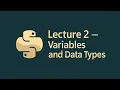 Lecture 2 - Python Crash Course Variables and Data Types www smartdatacamp com