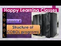 Structure of COBOL programs coding rules COBOL - Lesson 4 COBOL Tutorials learn COBOL