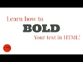How to make a Bold text in HTML