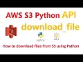 How to download files from S3 using Python Boto3 AWS S3 Python API download - file method