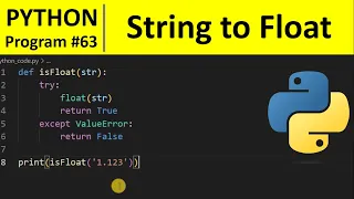 Python Program - Check If a String Is a Float Number in Python