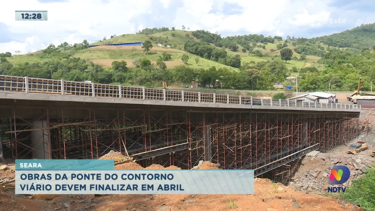 Obras da ponte do contorno viário de Seara devem finalizar em abril