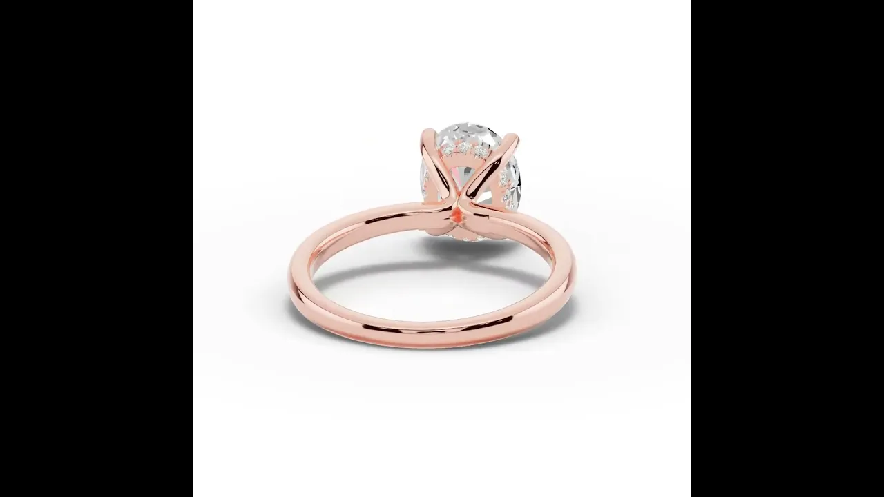 Oval Lustre Hidden Halo Solitaire