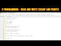 5 a C Programming - Read and Write Scanf and Printf