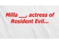Milla actress of Resident Evil CodyCross Crossword Answer