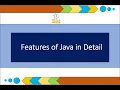 Lecture No 3 Features of Java in Detail By Prof Pratap Mohite