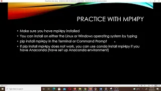 Message Passing and mpi4py Lesson 21