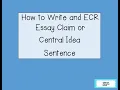 STAAR ECR Writing - Writing a Claim or Central Idea Sentence