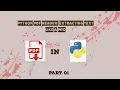Extract text from PDFs in Python using PyPDF2 A Step-by-Step Guide - Part 01 Reading PDFs