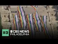1 000-foot Pride flag unfurled at Philadelphia Art Museum ahead of Philly Pride March and Festival