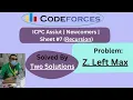 Z Left Max Explanation Hint Tree Code Tracking for code Two Solutions