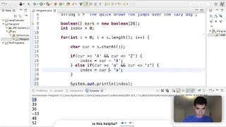 Practice Java Program - Java Pangram Program