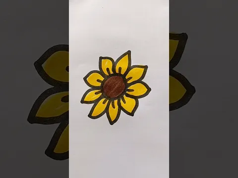 Sunflower 🌻 Easy Drawing For Kids #sunflower #trending #viral #kidstvforfun #youtubeshorts #shorts