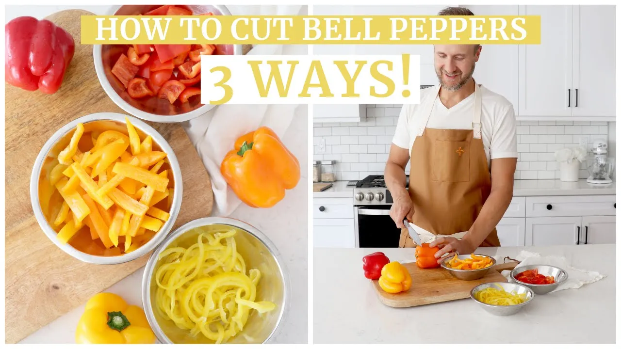 How To Cut A Bell Pepper 3 Different Ways   Knife Skills