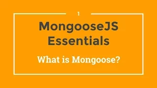 Mongoose JS Tutorial - 1