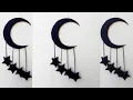 How to Make a Moon Star Wall Hanging Paper Crafts Moon Room Decoration Idea