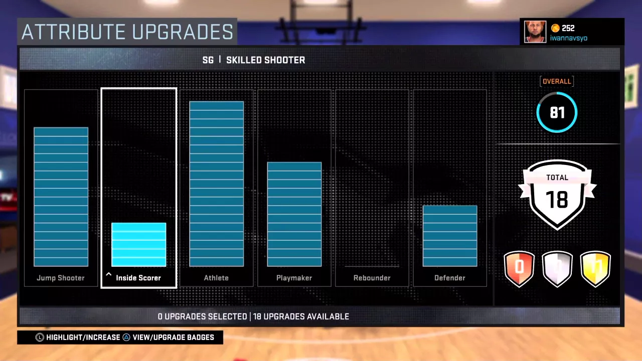 NBA 2K16| Attribute update/upgrade
