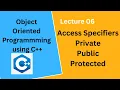 Access Specifiers in C Public Private Protected OOP in C Lecture 06