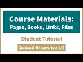 Moodle Course Materials - Student Tutorial