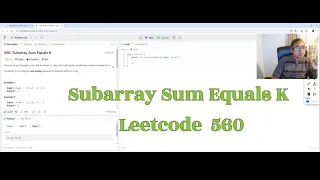 Subarray Sum Equals K Efficient Solution - Leetcode 560