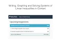 DeltaMath Example - Writing and Solving Systems of Inequalities in Context by Graphing