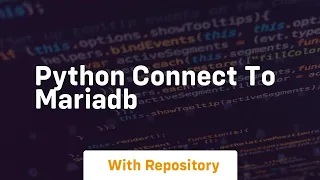 python connect to mariadb