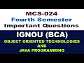 IGNOU BCA MCS 024 Previous Question Papers MCS-024 Important Questions Study Material