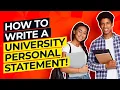 How to Write a UNIVERSITY PERSONAL STATEMENT EXAMPLE Included