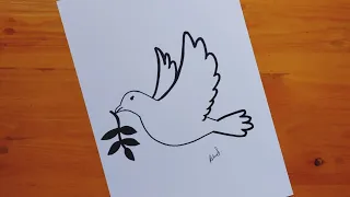 Draw A Beautiful Pigeon Step By Step The Title Of Peace 