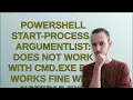 PowerShell start-process - argumentlist does not work with cmd exe but works fine with notepad exe