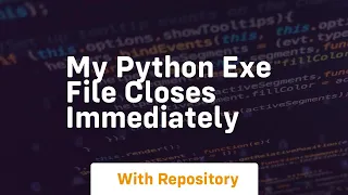 my python exe file closes immediately