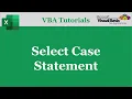 VBA Select Statement VBA Select Case Statement Excel VBA Tutorials Part-12
