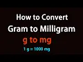 How to Convert Gram to Milligram