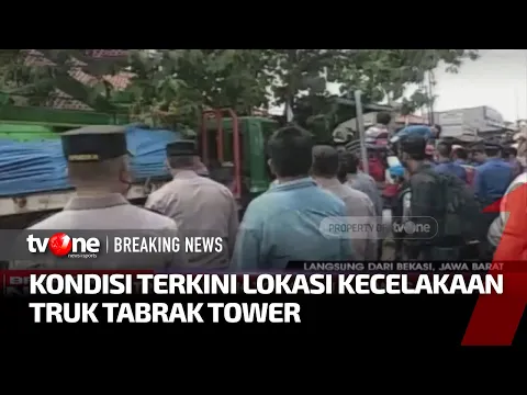 Situasi Terkini di Lokasi Kecelakaan Truk Tabrak Tower di Bekasi