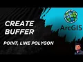 Arc GIS Tutorial How to create Buffer in Arc GIS Point Line Polygon Buffer in Arc GIS