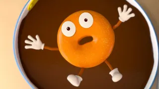 عشر كعكات راقصات كعكة تسقط في وعاء الشوكولاته اغاني اطفال بيبي باص BabyBus 