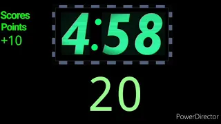 5 minutes countdown run for score up to 500 000 points with ticking sound timer version