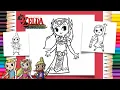 Coloring Princess Zelda Aryll and Tetra - Zelda Coloring Pages Labolina Coloring TV