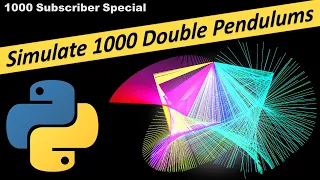 Simulate 1000 Double Pendulums in Python Lagrangian Mechanics