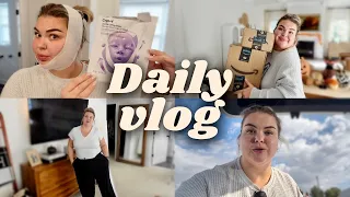 double chin mask, amazon prime haul + new old navy pants | day in my life vlog