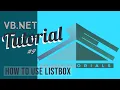 VB Net Tutorial How to use ListBox