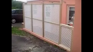 Lattice PVC fencing installation privacy screen