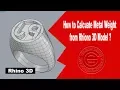 Jewelry CAD Design Tutorial How to Calcuate Metal Weight from Rhino 3D Model