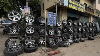 Original branded alloy wheels Mayapuri biggest scrap market New Delhi