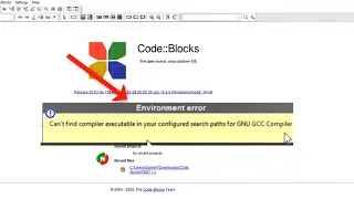 Fix Code Blocks Environment Error Can t find compiler executable