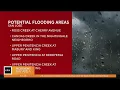 Atmospheric River Waterways in San Jose approaching flood stages