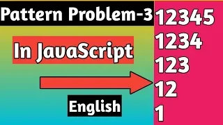 pattern in javascript number pattern problem 3 in programming 2019 javascript tutorial