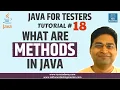 Java for Testers - What are Methods in Java With Examples