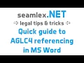 AGLC4 referencing with Microsoft Word
