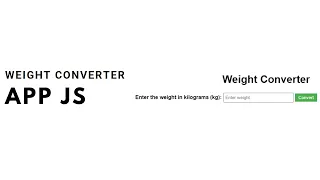 How to make a Weight Converter App with HTML CSS and JavaScript